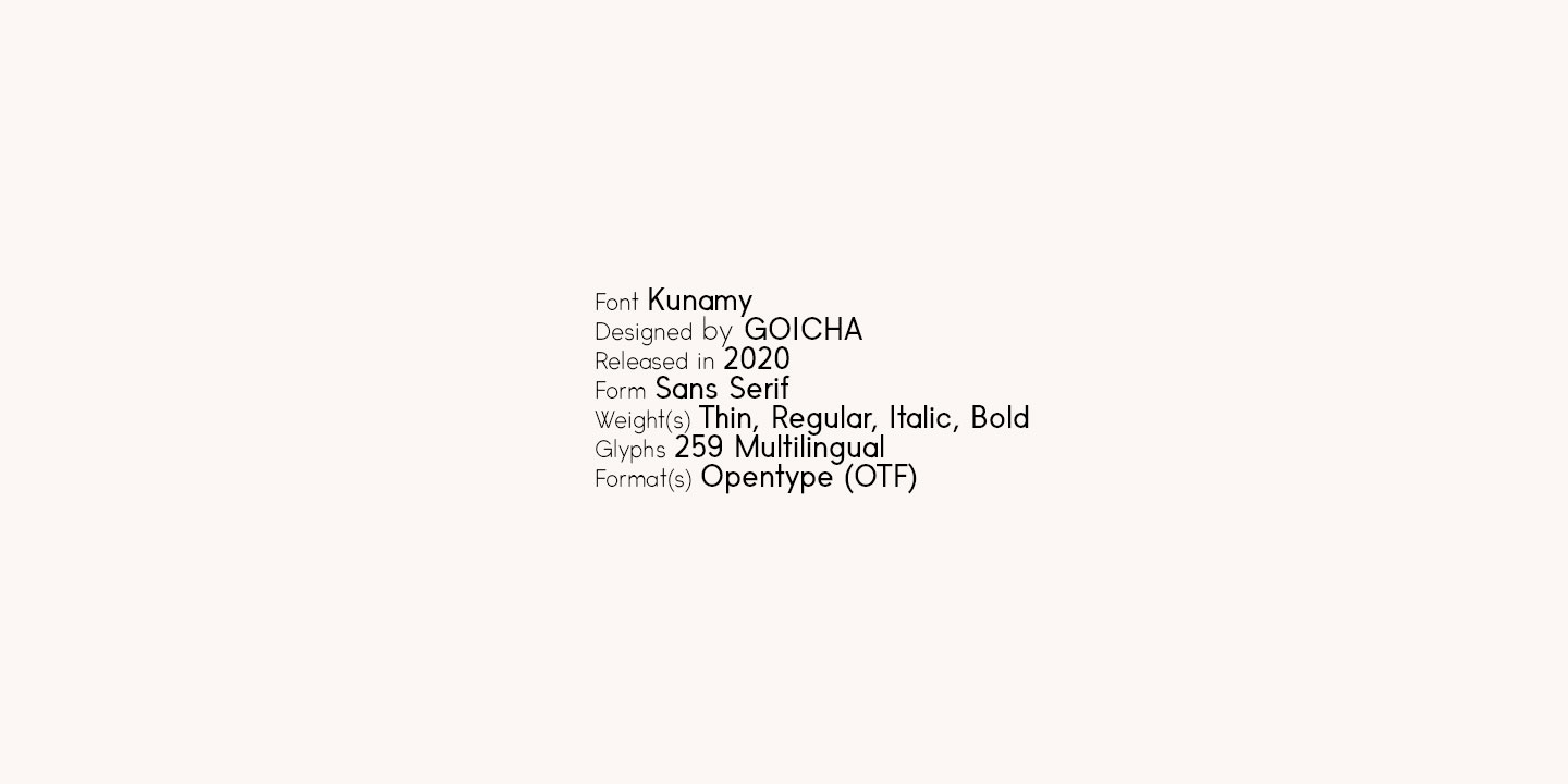 Kunamy Italic Font preview